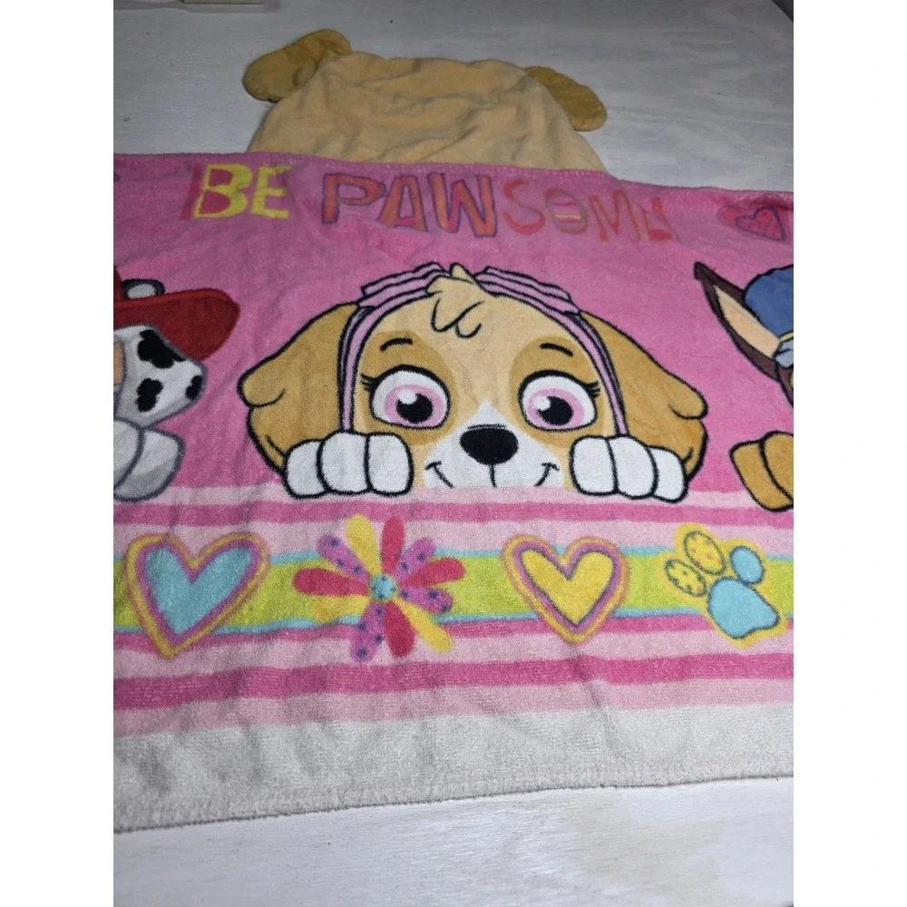 Paw Patrol Skye Kids Hooded Towel Wrap 100% Cotton Beach Swim Bath